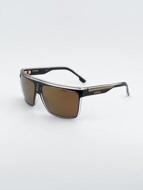 CARRERA 22/N 02M2 YL Sunglasses Black / Gold Rectangle Frame, Polarized Lenses